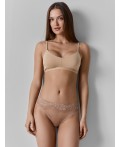 Трусы классические женские коричневые кружевные Цвет: кофе с молоком1