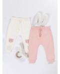 Ползунки детские для малышей в наборе, 2 шт Цвет: молочный +серебристо -розовый +печать