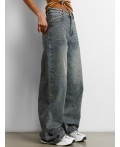 Джинсы женские baggy fit синие с эффектом выцветания Цвет: синий +тинт