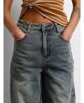 Джинсы женские baggy fit синие с эффектом выцветания Цвет: синий +тинт