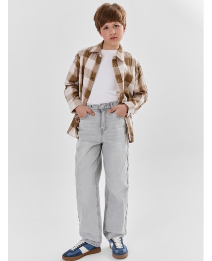 Джинсы для мальчиков Baggy relaxed fit серые  Цвет: светло -серый