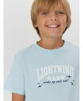 Комплект домашний для мальчиков с надписью Lightning dash... Цвет: голубое небо +молнии на синем