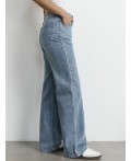 Джинсы женские Wide leg fit синие с высокой посадкой Цвет: голубой