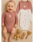 БОДИ ДЕТСКОЕ (2ШТ.) Цвет: космос на белом +кристальная роза