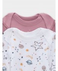 Боди детское в наборе, 2 шт Цвет: космос на белом +кристальная роза