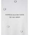 Футболка женская белая с надписью Happiness blooms where the sun shines Цвет: белый +печать9