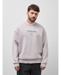 Свитшот мужской с начесом и надписью Prairie calls  Цвет: ACID WASH серый +печать