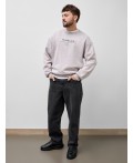 Свитшот мужской с начесом и надписью Prairie calls  Цвет: ACID WASH серый +печать