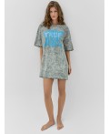 Туника женская серая с надписью True Цвет: серая варка +печать