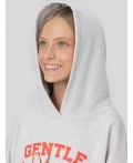 Худи для девочек серое с принтом и надписью gentle Цвет: серый меланж 4306-А +печать1