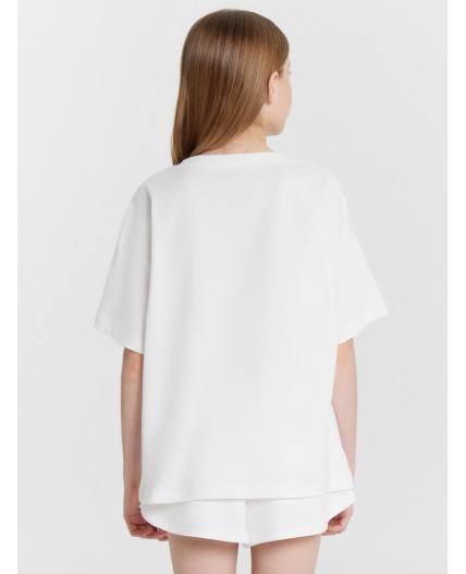 ФУТБОЛКА ДЛЯ ДЕВОЧЕК Цвет: белый +печать9