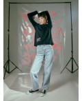 Джинсы женские Wide leg fit голубые Цвет: голубой
