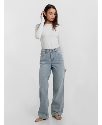 Джинсы женские Wide leg fit голубые Цвет: голубой