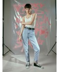 Джинсы женские Mom fit голубые  Цвет: голубой