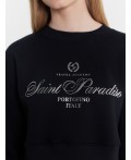 Свитшот женский укороченный с надписью Portofino Italy Цвет: черный +печать1