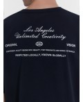 Футболка мужская синяя с надписью Los Angeles Цвет: неви +печать
