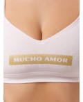 Бюстье женское розовое с надписью Mucho amor Цвет: розовый нектар +печать