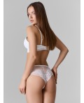 Трусы шорты женские белые с деталями из кружева  Цвет: белый