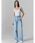 Джинсы женские wide leg голубые с высокой посадкой Цвет: голубой