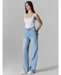 Джинсы женские wide leg голубые с высокой посадкой Цвет: голубой