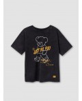 ФУТБОЛКА ДЛЯ МАЛЬЧИКОВ Цвет: ACID WASH черный +печать