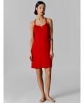 Ночная сорочка красная с кружевными деталями Цвет: огненный красный