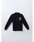 Толстовка для мальчиков черная на молнии Цвет: черный +печать