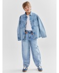 Джинсы baggy leg для мальчиков голубые Цвет: голубой +тинт