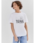 Футболка для мальчиков белая с надписью New York из хлопка Цвет: белый +печать4