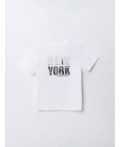 Футболка для мальчиков белая с надписью New York из хлопка Цвет: белый +печать4