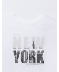 Футболка для мальчиков белая с надписью New York из хлопка Цвет: белый +печать4