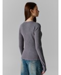 Джемпер женский серый с обработкой эйсид Цвет: ACID WASH на грозе