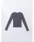 Джемпер женский серый с обработкой эйсид Цвет: ACID WASH на грозе