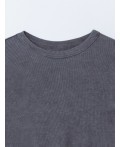 Джемпер женский серый с обработкой эйсид Цвет: ACID WASH на грозе