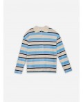Поло женское в разноцветную полоску велюровое Цвет: разноцветная полоска на молочном