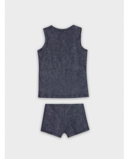 КОМПЛЕКТ ДЛЯ МАЛЬЧИКОВ (МАЙКА, ТРУСЫ) Цвет: потертости на графите