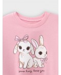 Свитшот для девочек розовый с надписью Some bunny loves you Цвет: пыльно -розовый +печать
