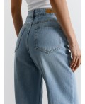 Джинсы женские wide leg синие с высокой посадкой Цвет: светло -синий