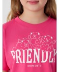 Комплект домашний для девочек с надписью Friendly moments Цвет: розовый +медвежата на розовом саше