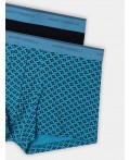 Трусы боксеры мужские в наборе, 2 шт Цвет: узор на св.бирюзовом +черный