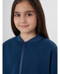 Толстовка для девочек синяя на молнии Цвет: синий +печать