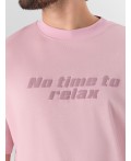 Футболка мужская розовая с надписью No time to relax Цвет: пыльный розовый +печать