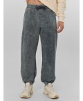 Брюки джоггеры мужские серые с обработкой эйсид Цвет: ACID WASH графит