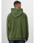 Толстовка мужская на молнии зеленая  Цвет: ACID WASH травяной