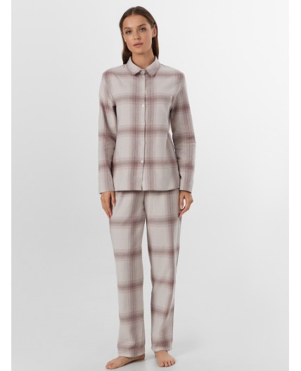Комплект женский домашний серый в клетку Цвет: клетка на льду
