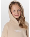 Комплект для девочек бежевый с надписьюConfidence looks... Цвет: айвори +печать