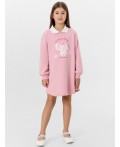 Платье для девочек розовое с надписью Cute in pink Цвет: пыльный розовый +печать1
