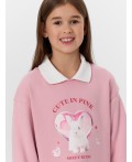 Платье для девочек розовое с надписью Cute in pink Цвет: пыльный розовый +печать1
