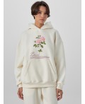 Худи женское молочное с надписью Bloom Цвет: молочный +печать1