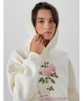 Худи женское молочное с надписью Bloom Цвет: молочный +печать1